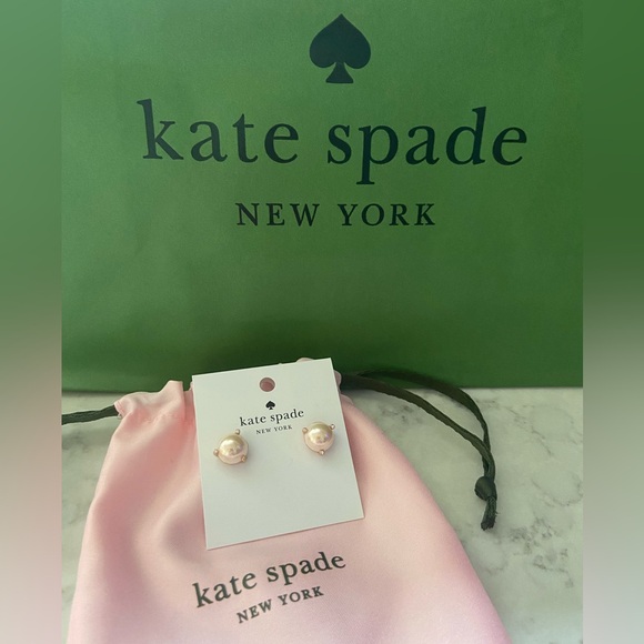 NWT! Authentic ♠️ kate spade earrings. Golden rose & blush pearl + Gift wrap! - Picture 4 of 16